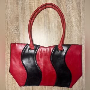 Vintage Leather Gucci Black and Red Designer Handbag